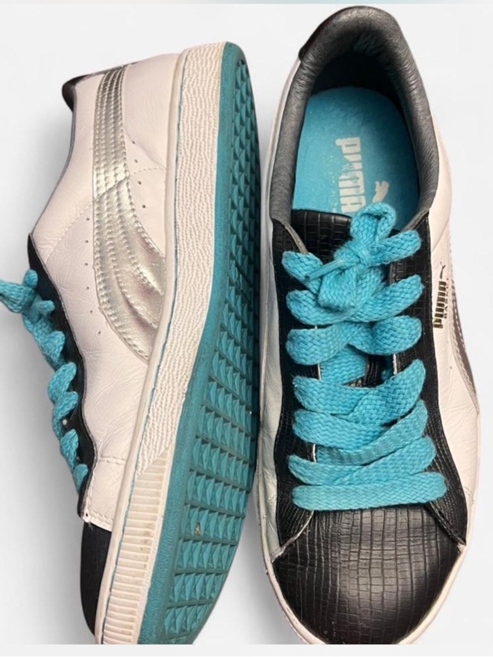 PUMA Basket Men's Low-Top Leather Sneakers Size 9 - 344656-02 With Box